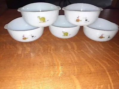 Set Of 5 Fire King B.C. Hart Cereal Bowls • $21.99