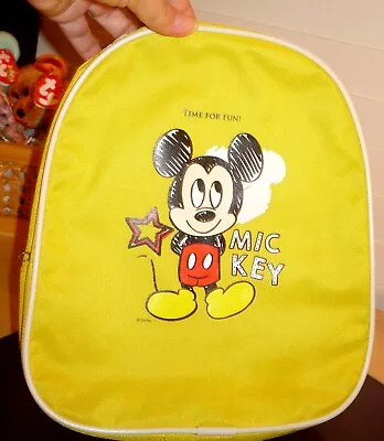 Mickey Mouse Toddler Kids Boys Girls Rare Disney Vintage Small Yellow Backpack • $10