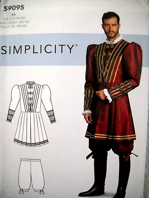 Renaissance Doublet Pantaloons Costume Mens Size 34-42 Simplicity 9095 Pattern * • $11.74