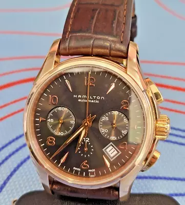 $850 • Buy HAMILTON Jazzmaster Black Dial Chronograph H326460 W/Valjoux 7750 Movement