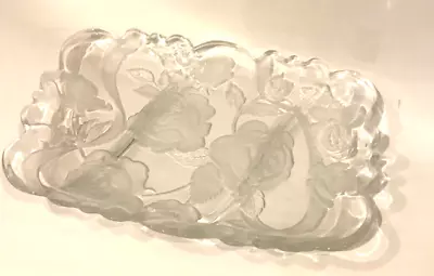 Mikasa Winter Rose Frosted Crystal Divided Serving Platter 13.5” X 10” • $22.39