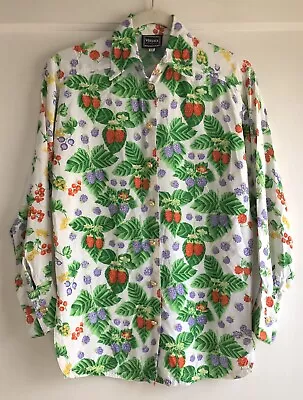 Vintage Versace Jeans Couture 90’s Berry Fruit Print Blouse Top Shirt Size XS • $399.99