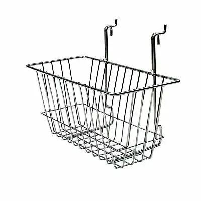 £35.70 • Buy Wire Basket For Grid Mesh & Slatwall Chrome Finish, Shop Fittings