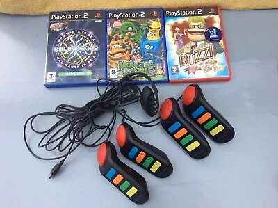 £18.99 • Buy Buzz Bundle Ps2 3 Games + 4 Buzzers