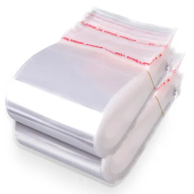 100x Self Adhesive Peel Bag Plastic Seal Cellophane Bag Transparent Packing Bags • $3.98