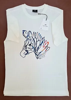 New Paul Smith T-Shirt “ Zebra Head ” Print T-shirt Off White • $49.33