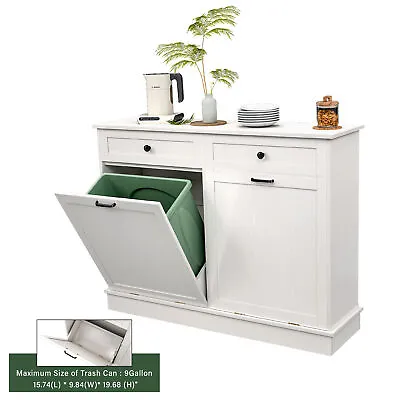 TC-HOMENY Double Tilt Out Trash Can Cabinet Kitchen Storage Laundry Sorter • $157.99