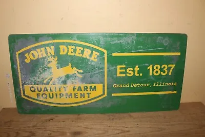 Vintage John Deere Quality Farm Equipment Tractor Feed & Seed 23  Metal Sign • $325