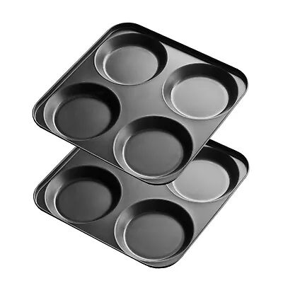 Yorkshire Pudding Tins Set Of 2 X 23cm 4 Cup Non-Stick Steel Oven Baking Trays • £10
