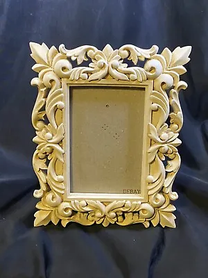 Vintage Hand Carved White Art Nouveau Style Frame 4 X 6” • $79