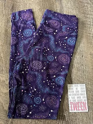 NEW RELEASE Lularoe Leggings Size Tween Beautiful Purple Blue Galaxy Star New • $14