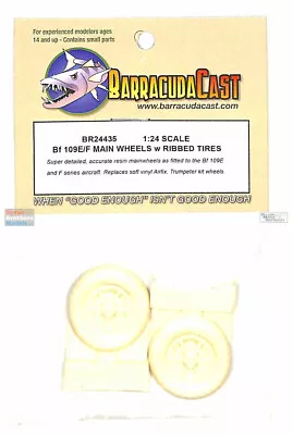 BARBR24435 1:24 BarracudaCast Bf109E Bf109F Main Wheels With Ribbed Tires • $20.39