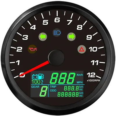 85mm 3 In 1 Multifunction GPS Speedometer Tacho With Fuel Level ODO TRIP Gauge  • $78.16