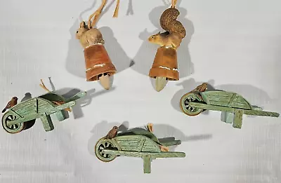 Marjolein Bastin Ornaments Wheelbarrow Birds Rabbit Squirrel Nature's Sketchbook • $34.95