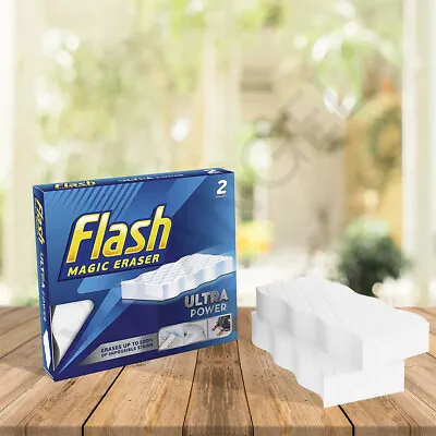 Flash Magic Eraser Ultra Power Re-Usable Sponge Remover Stain Scuffs Cleaning • £5.99