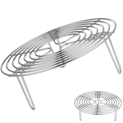 Steaming Basket Steam Rack Stand Stainless Steel Microwave Rack Tray • £12.19