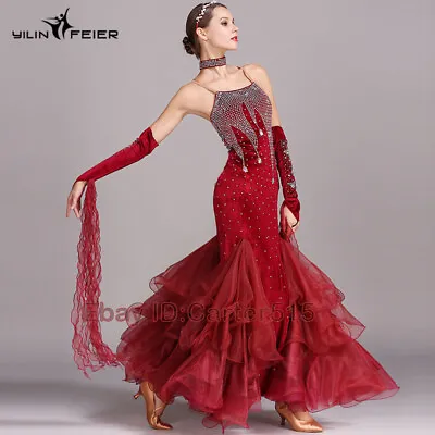 $125.99 • Buy Modern Waltz Tango Smooth Latin Ballroom Competition Long Dance Dress Ball Gown