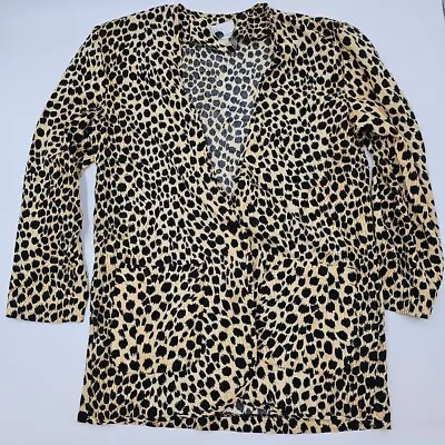 Vtg First Option Blazer Jacket Women's Medium Cheetah Leopard Print • $14.99