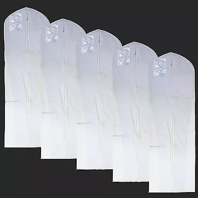 New 5 PCS LONG Garment Bag For Wedding Dress Coat 72   White • $32.10