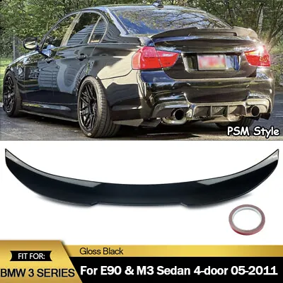 $84.98 • Buy PSM Style Rear Trunk Spoiler Lip For BMW E90 3-Series M3 Sedan 4 Door 2005-2011