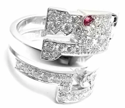 Le Baiser Du Dragon 2.10ct Ruby And Round CZ Fashion Ring 925 Sterling Silver • $235.45