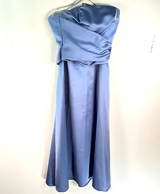 Mori Lee Blue Cocktail Bridesmaid Prom Party Dress  With Shawl Blue Size 10 • $69.95