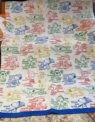 RARE 1966 Snoopy Blanket PEANUTS ALL SPORTS  By Chatham Kenwood Twin/Full • $60