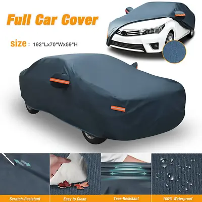 Full Car Cover Waterproof Dust-proof UV Resistant Outdoor All Weather Protection • $31.99