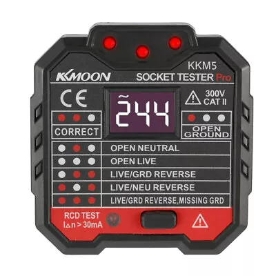 Mains Socket Tester 240V Polarity Test UK Plug Electrical Wiring Testing Z8G2 • £11.29