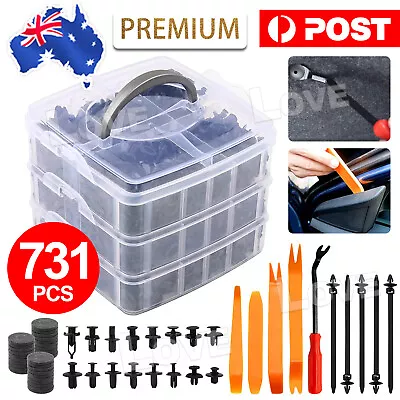 731PCS Car Trim Body Clips Kit Rivet Retainer Door Panel Bumper Plastic Fastener • $13.95