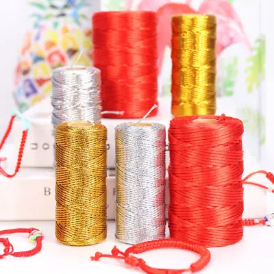 100m 1.5mm Metallic Thread Jewelry String Beading Cord For Gift Tag Card DIY • £4.07