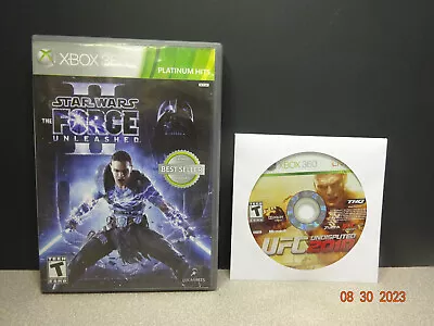 $12.99 • Buy Star Wars The Force Unleashed II 2010 Complete & UFC Undisputed 2010, XBox 360
