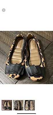 Leopard Me Too Flats With Bow • $18