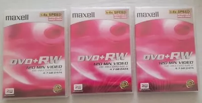 3 X Maxell Dvd + Rw 120 Min Video Re-recordable 4.7 Gb Data  • £4.99