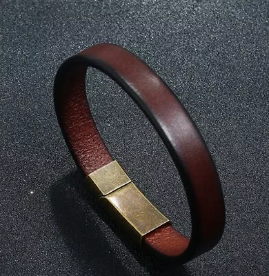 MEN/ Women Cowboy Vintage Brown Genuine Leather Bracelet / Wrist Bangle 6-9  • $10.99