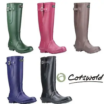 Cotswold Windsor Tall Wellington Boots Rubber Wellies Side Buckle Strap Gusset • £61.99