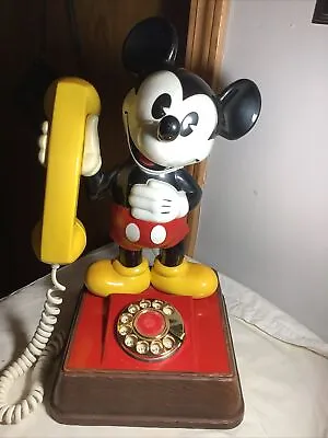 Vintage Disney Standing Mickey Mouse Rotary Dial Telephone Phone 1976 • $158.06