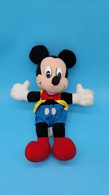 Vintage Mickey Mouse Plush By Mattel 10  Red Bow Tie Yellow Vest Blue Shirt  • $13.50