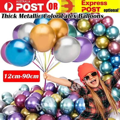 12-90cm Thick Chrome Metallic Balloons 5-36'' Helium Birthday Wedding Party New • $2.45