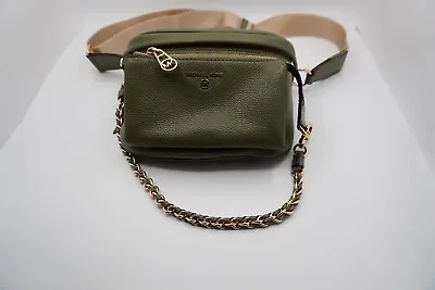 Michael Kors Slater Crossbody Pebble Leather Army Green 36-08 • $175