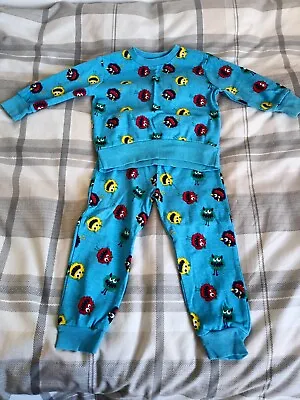 Kangaroo Poo BNWOT Boys/Girls 18/24 Months Blue Multi Monster Print Pyjamas • £2.99