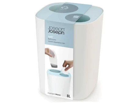 $46.91 • Buy Joseph Joseph Split Bathroom Toilet Intelligent Waste Separation Bin Blue White