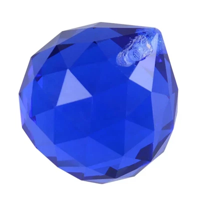 £15 • Buy FENG SHUI HANGING CRYSTAL BALL 40mm Dark Blue Faceted Prism Sphere/uk Seller