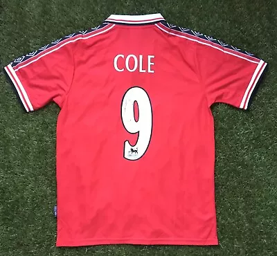 ANDY COLE - SIGNED Man Utd 1999 Treble Winning Shirt + COA **EXACT PROOF** • £144.99