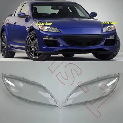 A Pair Headlight Clear Lens Housing + Seal Glue For Mazda RX-8 Coupe 2004-2008 • $287.09