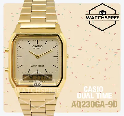 Casio Standard Gold Stainless Steel Band Watch AQ230GA-9D AU FAST & FREE • $81.89