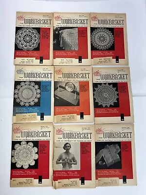 9 Issues 1957 The Workbasket Home Arts Magazines Lot Needlecraft Knitting • $9.95