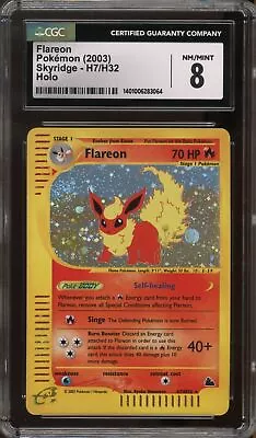 Pokemon Flareon Skyridge Holo Rare #H7 CGC 8 • $152.50