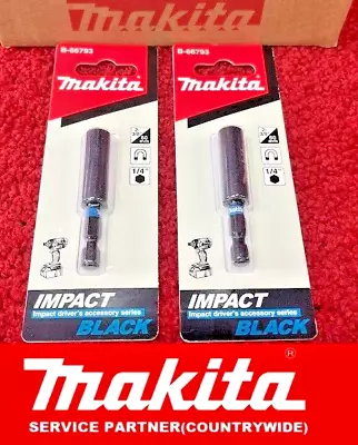 2X Makita B-66793 Impact Premier Torsion Black Range Magnetic Strong Bit Holder  • £14.86