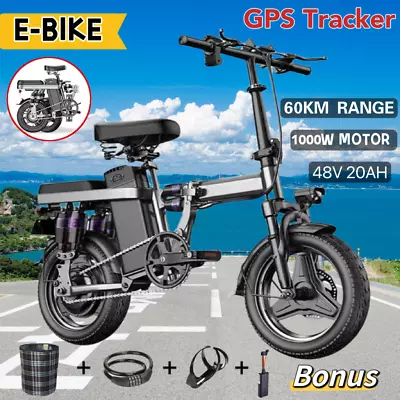 2024 Folding Electric Bike Urban City Bicycle 1000W E Bike Rechargeable With GPS • $879.99